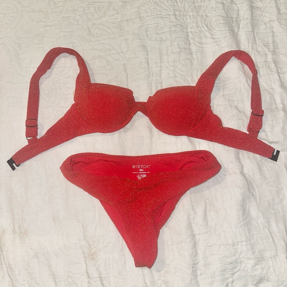 Vetchy Glittering Red Swimwear